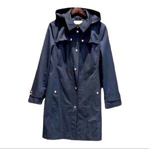 Michael Kors Trench coat/raincoat with hood leopard lining SZ L